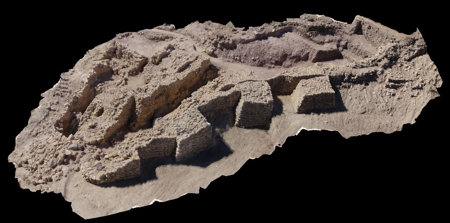 Levantamiento 3D de la Muralla del Yacimiento La Bastida. (Hábitat-Sensores Remotos Aerotransportados S.L., 2016). Fuente: http://habitatea.es/habitat/aplicaciones/arqueologia/ Image
