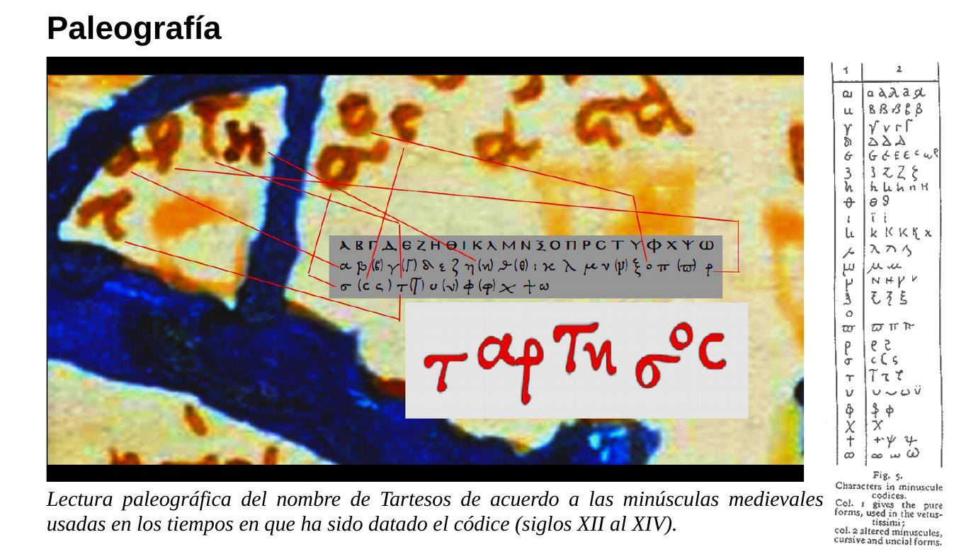 Mapa griego-bizantino. Ubicación de Tartessos y Asta Regia. Georgeos Díaz-Montexano