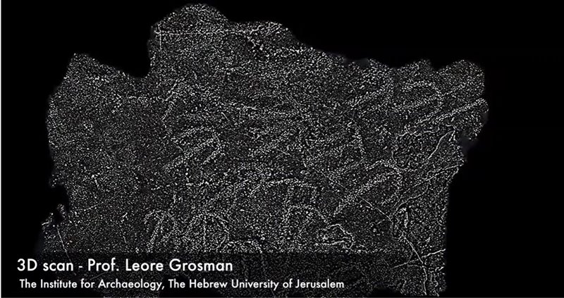 Escaneo 3D de los grabados del techo del gran dolmen de Shamir. Fuente: NG/ Autoridad de Antigüedades de Israel Escaneo 3D de los grabados del techo del gran dolmen de Shamir. Fuente: NG/ Autoridad de Antigüedades de Israel