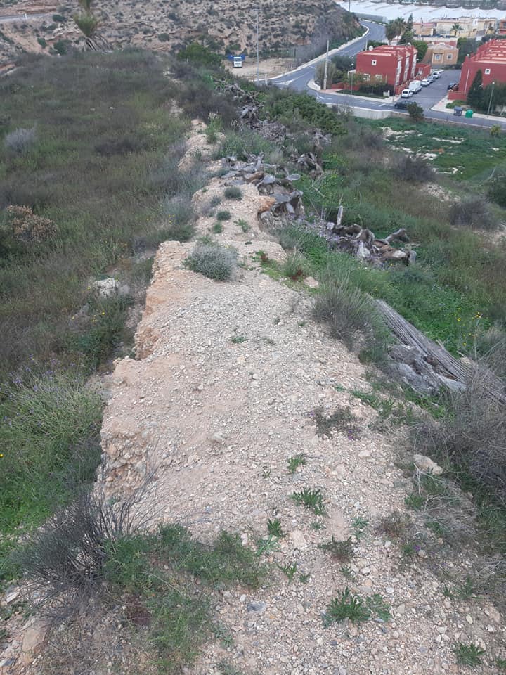 Posible tramo de muralla en el cerro del Paredón. Fotografía de Arturo Ortiz Posible tramo de muralla en el cerro del Paredón. Fotografía de Arturo Ortiz