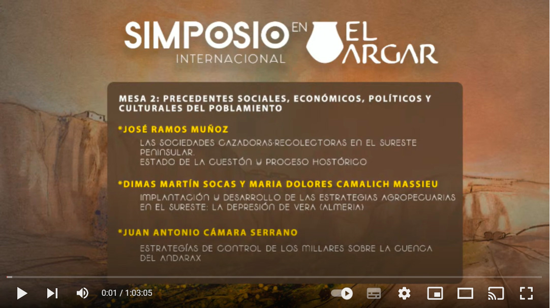 Mesa 2: Precedentes sociales, económicos, políticos y culturales del poblamiento. Haz clic para ver el video en Youtube (Fundación El Argar) Mesa 2: Precedentes sociales, económicos, políticos y culturales del poblamiento.